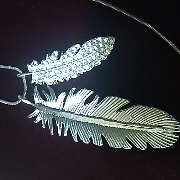 Beautiful Two Feather Necklace - Picture 1 of 10